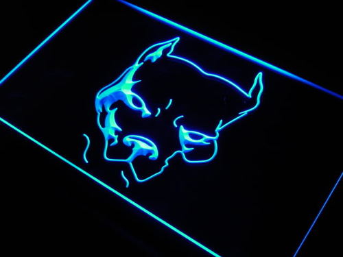 Pit Bull Terrier Head Shop Dog Neon Light Sign
